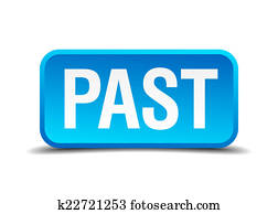 Past blue 3d realistic square isolated button
