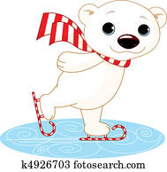 Polar bear on ice skates Polar bear on ice skates