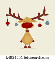 Retro cartoon reindeer Retro cartoon reindeer