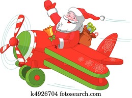 Santa Flying His Christmas Plane Santa Flying His Christmas Plane
