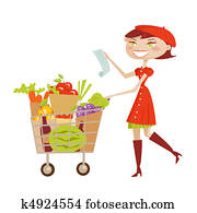 shoppen, frau, freigestellt