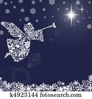 חג המולד, מלאך, עם, הכרז, ו, פתיתות שלג, 2