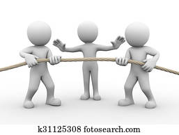 3d tug of war among people