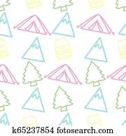 acampamento, néon, conceito