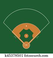 Baseball field illustration Baseball field illustration