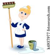 Cleaning girl. Cleaning girl.