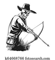 Cowboy skeleton with crossbow - Cowboy skeleton with crossbow -