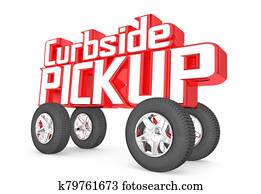 Curbside Pickup Store Delivery Order Service Car Words 3d Illustration Curbside Pickup Store Delivery Order Service Car Words 3d Illustration