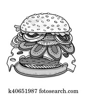 Hamburger isolated on white Hamburger isolated on white