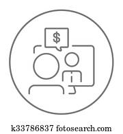 negócio, vídeo, negociações, linha, icon.