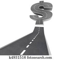 Road to Riches - Dollar Sign on Street
