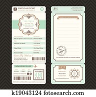 Vintage style Boarding Pass Ticket Wedding Invitation Template Vector Vintage style Boarding Pass Ticket Wedding Invitation Template Vector