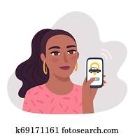 מכונית, חלק, -, מודרני, עיר, תחבורה, concept.