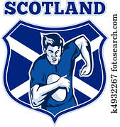 סקוטי, שחקן של ראגבי, דגל של סקוטלנד