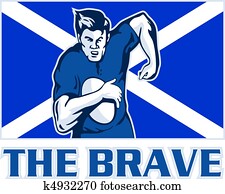 סקוטי, שחקן של ראגבי, דגל של סקוטלנד