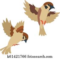 ２ 漫画 すずめ 下に カラフルである 傘 クリップアート 切り張り イラスト 絵画 集 K Fotosearch