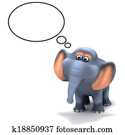 3d Elephant thinks 3d Elephant thinks