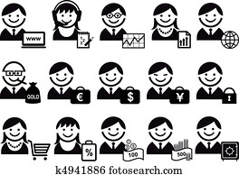 business people vector icon set