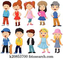 Cute children cartoon collection