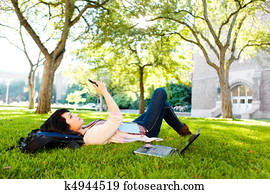 gemischtrassig, schueler, texting