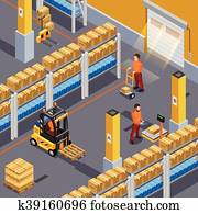 Inside Warehouse Illustration Inside Warehouse Illustration
