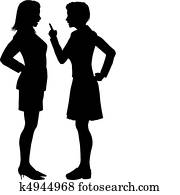 kvinnor, ha en annan åsikt, skrän, strid, argument, prata