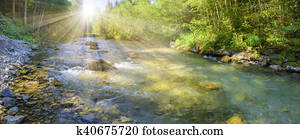 panorama scene in Bavaria with river in canyon panorama scene in Bavaria with river in canyon