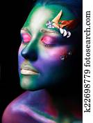 Portrait of beautiful woman with body art Portrait of beautiful woman with body art