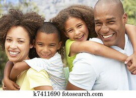 Portrait of Happy Family In Park