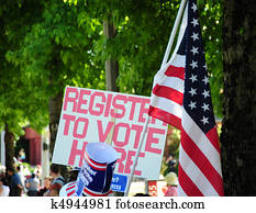 Register to vote sign. Register to vote sign.