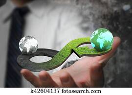 verde, circular, economia, conceito