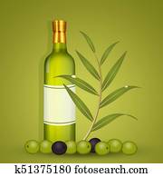 בקבוק, של, שמן זית