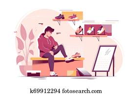 Oktopus, anprobieren kleidung, und, schuhe Clip Art | k81033699