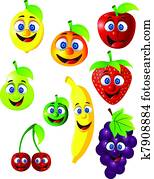 Funny fruit cartoon character Funny fruit cartoon character