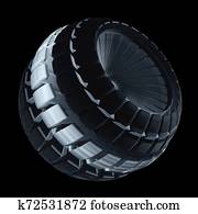 Industrial Turbine Blower Isolated On Black Background Industrial Turbine Blower Isolated On Black Background