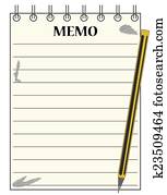 Lined Memo Notepad With Pencil