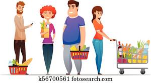 スーパーマーケット 買い物 特徴 Set クリップアート 切り張り イラスト 絵画 集 K Fotosearch