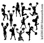 Cheerleader Activity Silhouettes Cheerleader Activity Silhouettes