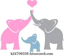 Elephant family. Symbol or logo Elephant family. Symbol or logo