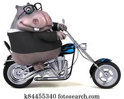 Fun hippo - 3D Illustration Fun hippo - 3D Illustration