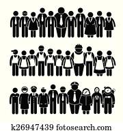 grupo de las personas, trabajador