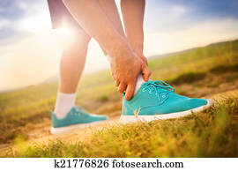 Runner with injured ankle