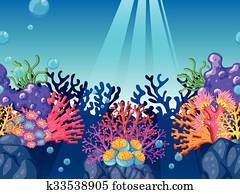 Seamless coral reef under the ocean Seamless coral reef under the ocean