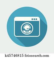 tela, ayudante, llamada, servicio, -, vector, plano, icono