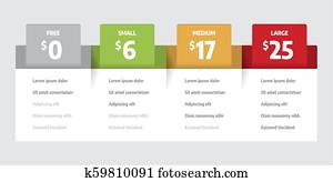 web, prijzen, tafel, mal, voor, zakelijk, plan.