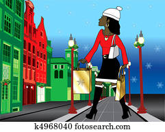 Woman Christmas Shopping Woman Christmas Shopping
