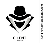 שרות חשאי, סוכן, icon., incognito., hacker., רגל, agent., undercover.