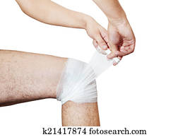 bolesť, do, leg., ten, bandáž