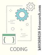 Coding concept illustration. Programming and web design Coding concept illustration. Programming and web design