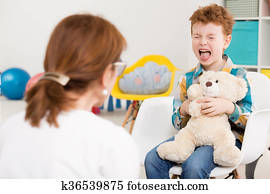 Naughty child at psychologist's